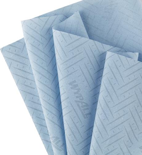 WYPALL Putztuch WYPALL L10 7407 L.ca.380xB.ca.183mm blau 1-lagig,perforiert,RCS 6 RL/KT
