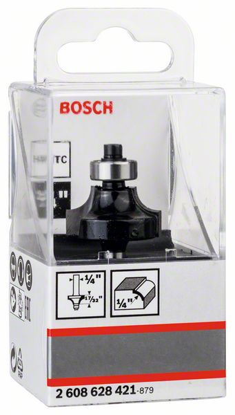 BOSCH Abrundfräser 1/4", R1 6,3 mm, D 25,4 mm, L 13,2 mm, G 54 mm