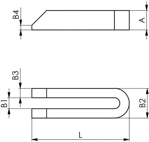 AMF Gabelspanneisen DIN 6315B Schlitz-B.33mm L.315mm f.Spannschraube M30 AMF