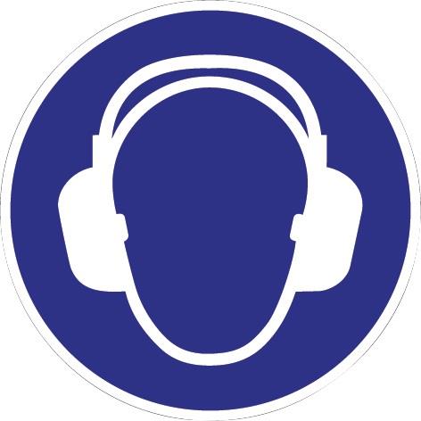 PROMAT Schild Gehörschutz benutzen D.200mm Ku. blau/weiß ASR A1.3 DIN EN ISO 7010