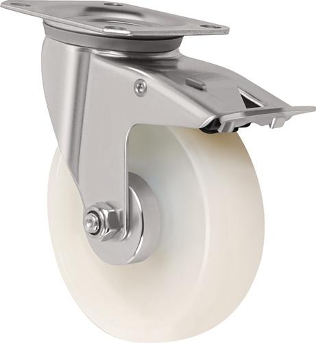 TECWERK Lenkrolle m.Festst.D.200mm Trgf.350kg m.Festst.PA 135x110mm TECWERK