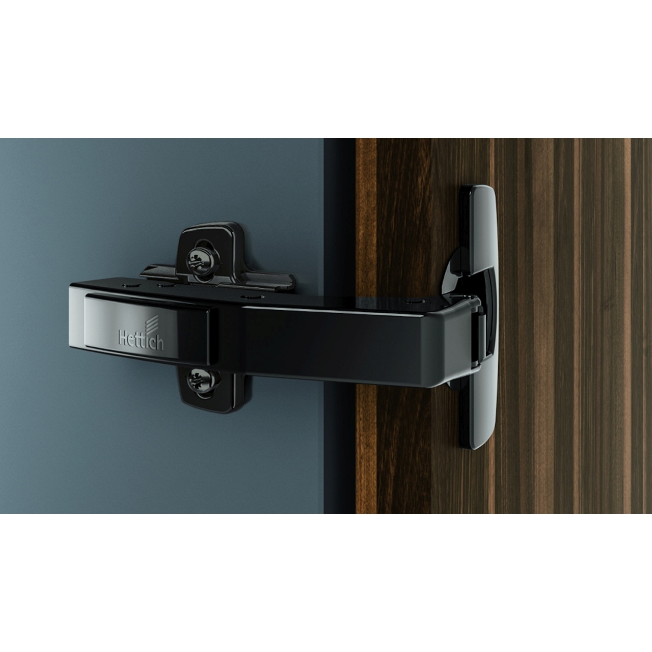 HETTICH Sensys Winkelscharnier W90 mit integrierter Dämpfung (Sensys 8639i W90), obsidianschwarz, 9091748