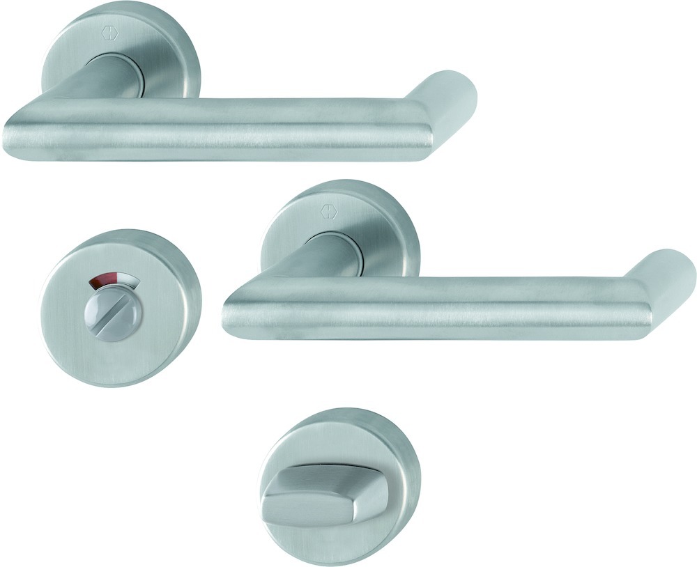 HOPPE® Drückergarnitur mit Rosetten Rotterdam E1401/42H/42HKVS, Edelstahl, 10720221 HOPPE® Drückergarnitur mit Rosetten Rotterdam E1401/42H/42HKVS, Edelstahl, 10720221