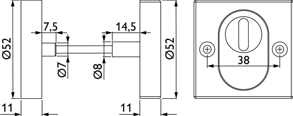 HERMAT Paar Schutz-Schlüsselrosette 2011.S, Edelstahl