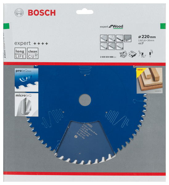 BOSCH Kreissägeblatt Expert for Wood, 220 x 30 x 2,6 mm, 48