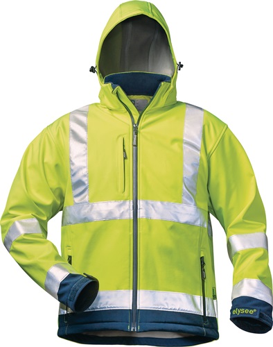 Warnschutz-Softshelljacke LIAM Gr.M fluoresz.gelb/marine ELYSEE