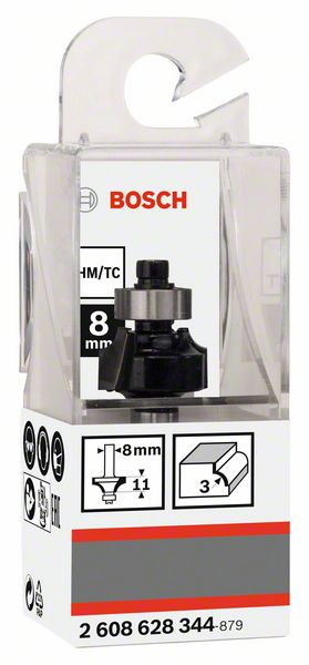 BOSCH Abrundfräser Standard for Wood, 8 mm, R1 3 mm, L 10,2 mm, G 53 mm