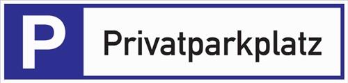 Nordwest Parkplatzbeschilderung Privatparkplatz L460xB110mm Alu.weiß/blau/schwarz