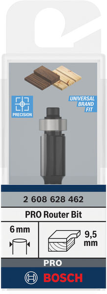 BOSCH Bündigfräser 6 mm, D1 9,5 mm, L 12,6 mm, G 56 mm