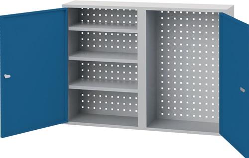BEDRUNKA+HIRTH Hängeschrank H750xB1000xT200mm Vollblechtüren lichtgrau/signalblau