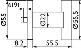 HERMAT Knopf auf Rosette 2073.M/3129/GK, feststehend, Edelstahl