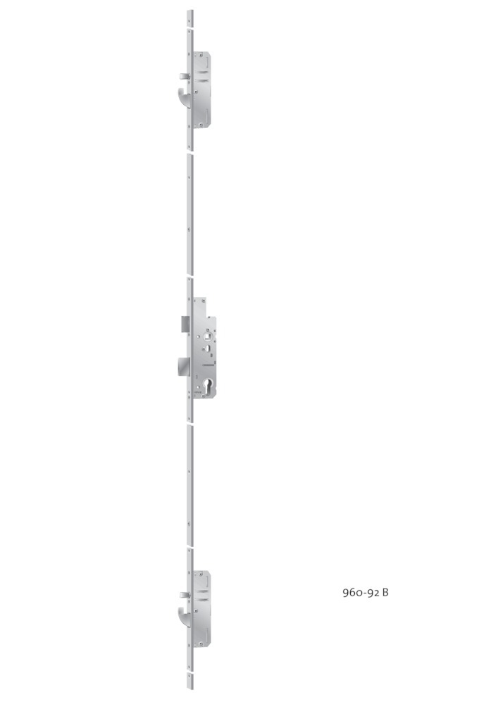 KFV Panik-Mehrfachverriegelung MFP EP960EFS, Flachstulp, B166, Edelstahl, Holz, Klasse 3 3494052