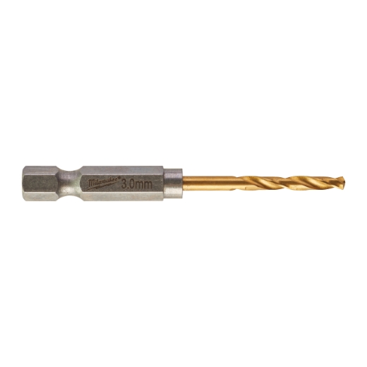 MILWAUKEE 3,0 x 65 mm SHOCKWAVE Metallbohrer HSS-G RED HEX Titan 1/4" 10er Pack