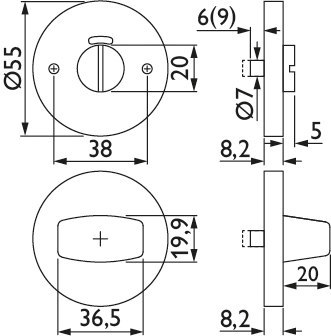 HERMAT Schlüsselrosette 2073.MH, Edelstahl