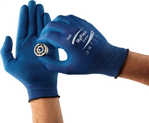 ANSELL Handschuhe HyFlex Nr.11-818 Gr.9 dunkelblau Nylon-Spandex EN 388 Kat.II