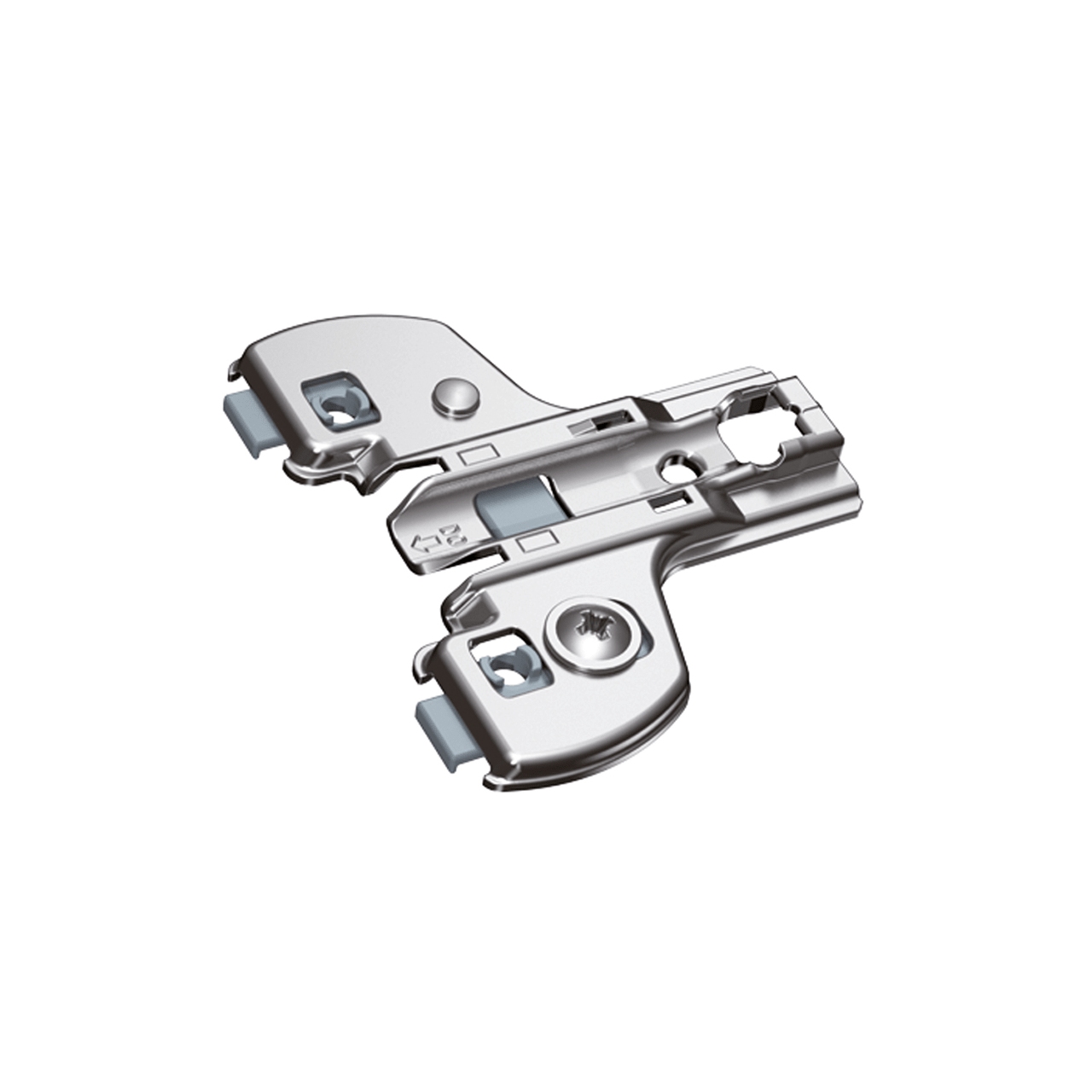 HETTICH Face-Frame-Montageplatte mit Direkt-Höhenverstellung, vernickelt, Lochreihe 9.5 x 40 mm, zum Anschrauben, Distanz 0.0 mm, 9090882