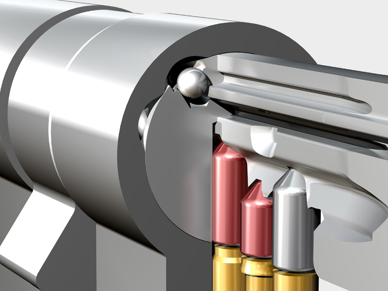 WINKHAUS keyTec RPE0115 Profil-Doppelzylinder (FZG) für Anti-Panik-Mehrfachverriegelungen EGS N 30/85 SW8