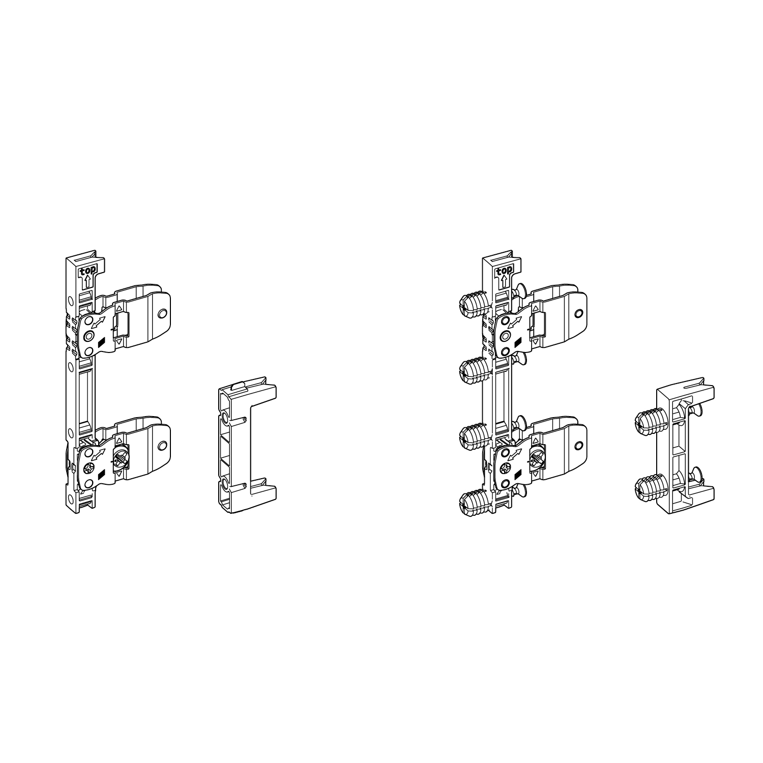 HETTICH AvanTech YOU Set Frontbefestigung und Stabilisator für Zarge, Höhe 251 mm, zum Anschrauben, 9359507