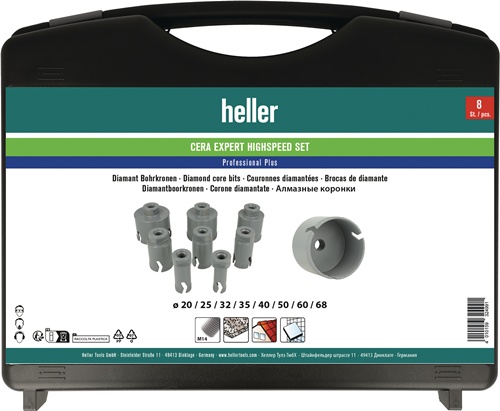 HELLER Lochsägen-Satz Cera Expert Highspeed 8-tlg.20-68mm Schnitt-T.45mm