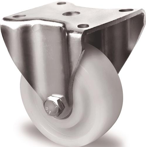 PROMAT Schwerlast-Bockrolle D.80mm Trgf.300kg Ku.Platte L100xB88mm Farbe Rl.weiß PROMAT