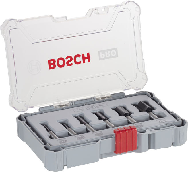 BOSCH Nutfräser-Set, 8-mm-Schaft, 6-teilig