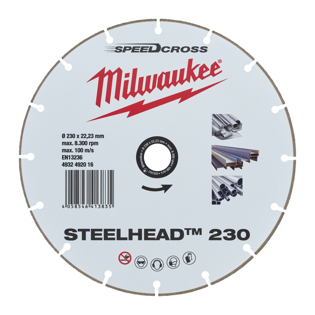 für Stahl, Edelstahl und Beton Diamanttrennscheibe DH STEELHEAD 230 mm