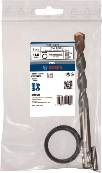 BOSCH Zentrierbohrer, Durchmesser x Arbeitslänge x Gesamtlänge: 11,5 x 84 x 136 mm