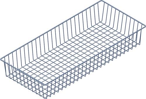 ELEMENT-SYSTEM Drahtkorb H.120mm B.800mm T.350mm weißalu.m.2 Trägern ELEMENT SYSTEM