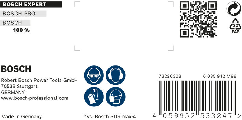 BOSCH EXPERT SDS max-8X Hammerbohrer, 28 x 800 x 920 mm. Für Bohrhämmer