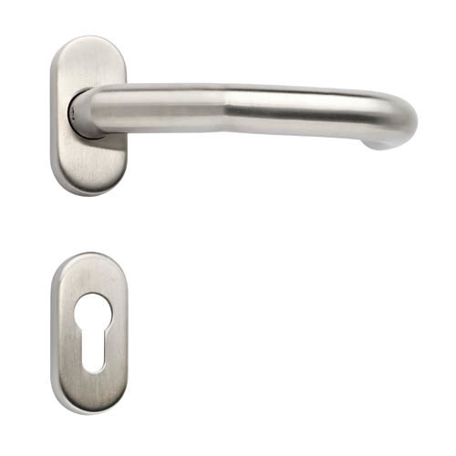 BKS Drückergarnitur mit Rosetten RONDO B-70030, oval, RAL 9016
