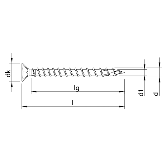 HECO TOPIX-plus A2 5,0 x 25, Senkkopf mit Frästaschen, Drive, Variables Vollgewinde, blank, gleitbeschichtet