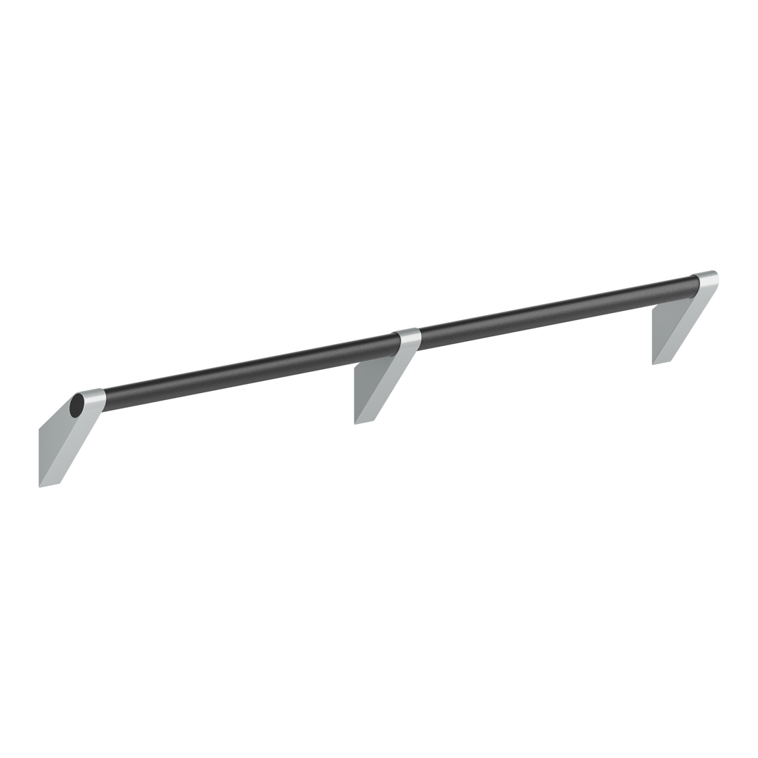 KWS Haltegriff 900 +Stütze mittig Aluminiumgrau / Anthrazitgrau