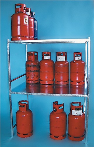 BAUER Gasflaschengestell L1300xB1000xH850mm verz.f.11kg Gasflaschen