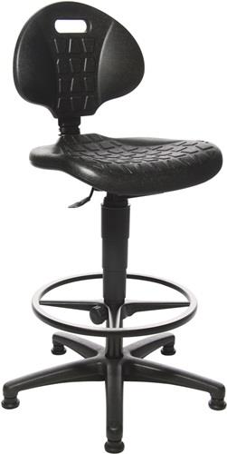 TOPSTAR Arbeitsdrehstuhl Tec 20 Bodengleiter+Fußring Polyurethanschaum schwarz