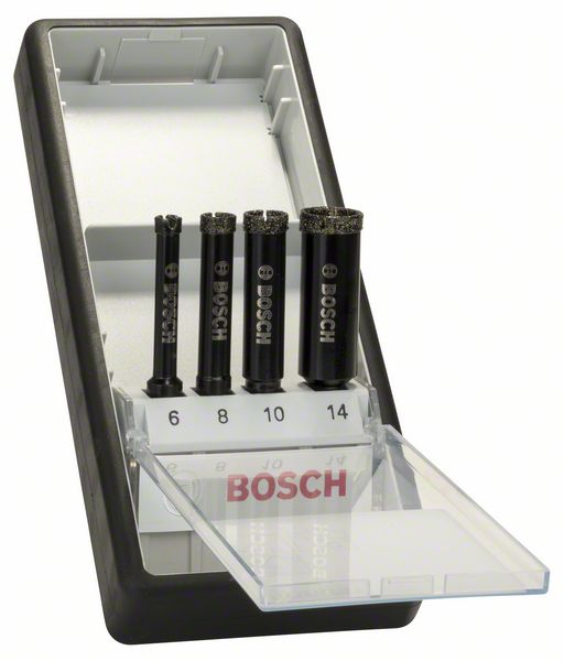 BOSCH Diamantnassbohrer-Set Robust Line, 4-teilig, 6, 8, 10, 14 mm