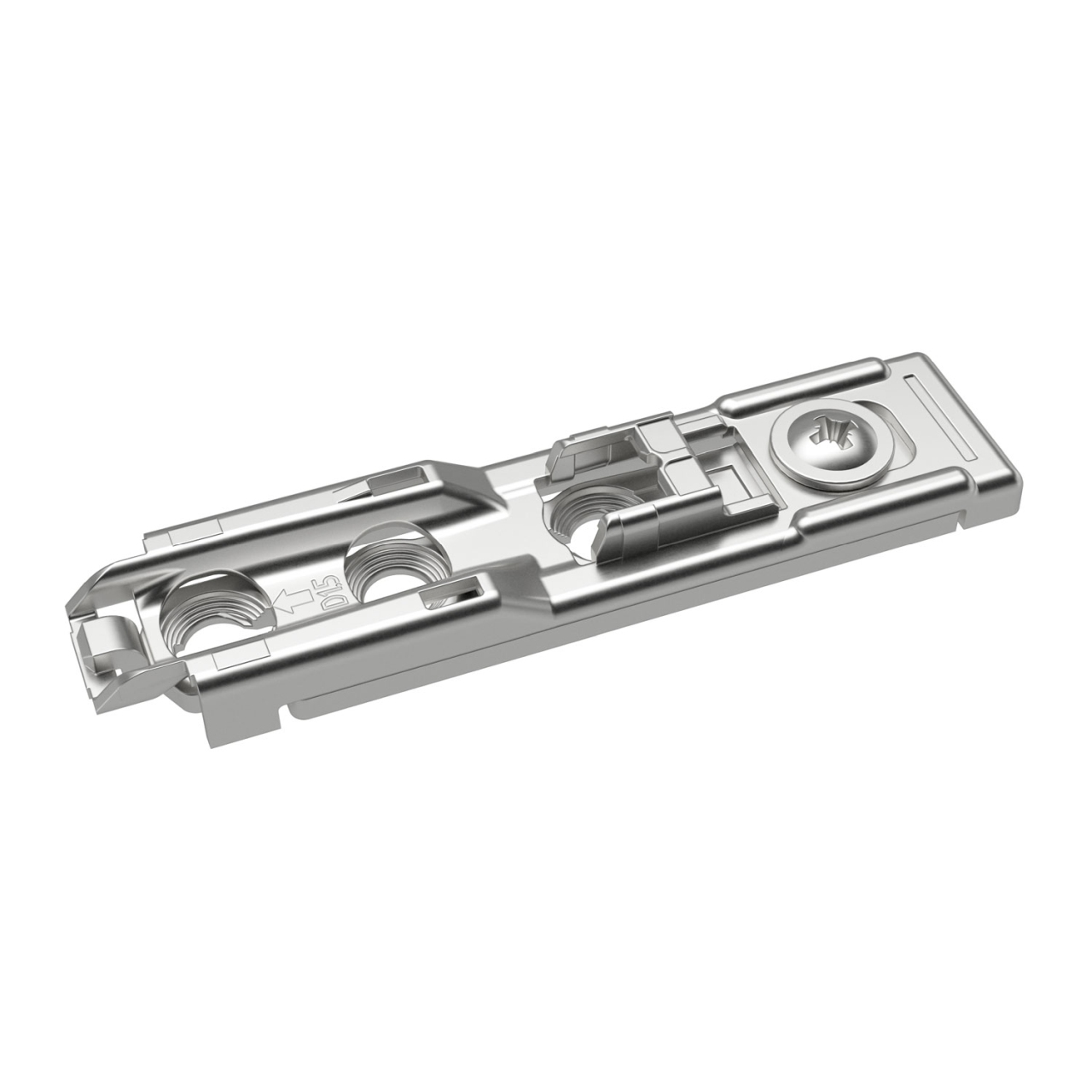 HETTICH Linear-Montageplatte mit Direkt-Höhenverstellung, vernickelt, Lochreihe 20 x 32 mm, zum Anschrauben, Distanz 3.0 mm, 9117342