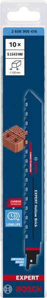 BOSCH EXPERT ‘Hollow Brick’ S 1543 HM Säbelsägeblatt, 10 Stück. Für Säbelsägen