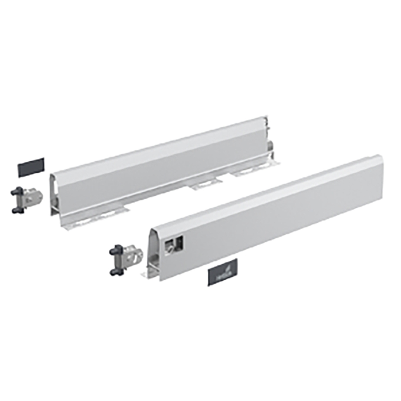 HETTICH Set Zarge ArciTech, 126 mm / 350 mm, anthrazit, links und rechts, 9150494