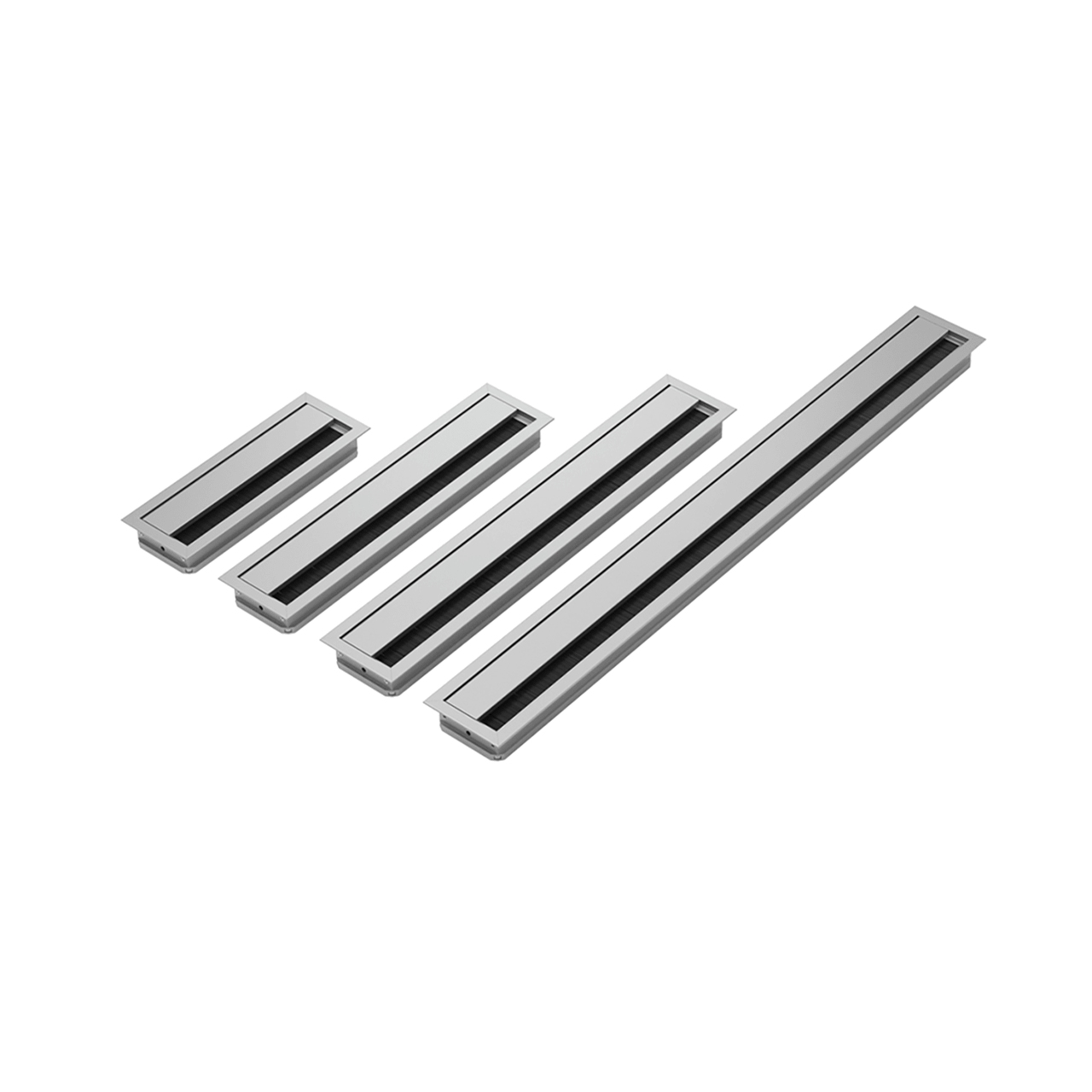 HETTICH Kabeldurchlass, 70 mm x 200 mm , Aluminium Optik, 9133406