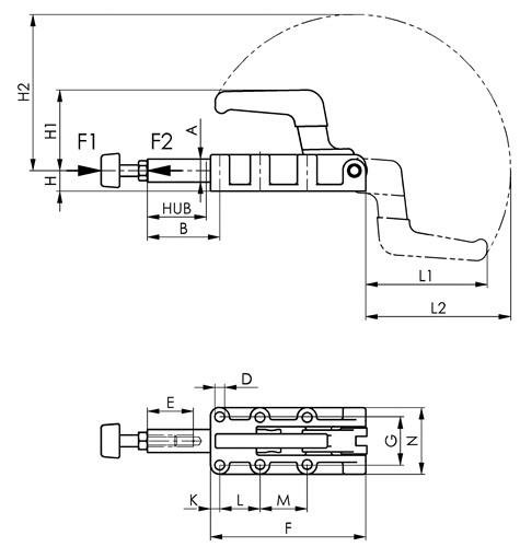 AMF Schubstangenspanner Nr.6842PK Gr.7 schwer massiver Handhebel AMF