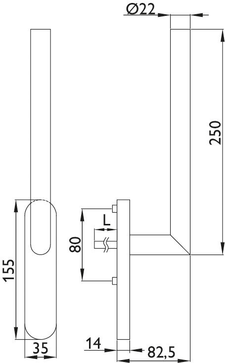 HERMAT Handhebel BASIC 02 1802.N.HSG, Edelstahl