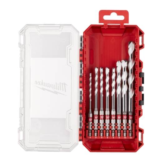 MILWAUKEE 4/5/5/6/6/8/10/12 mm in PACKOUT kompatibler Kassette SHOCKWAVE Multimaterial Bohrer 1/4" Hex Set 8-teilig