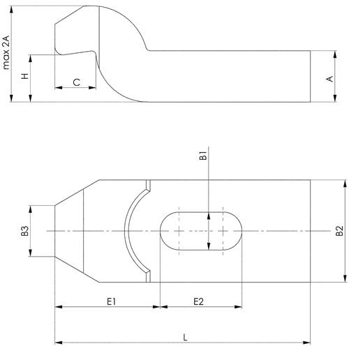 AMF Spanneisen DIN 6316 f.T-Nut 16+18mm L.125mm AMF