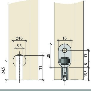 PLANET Türabsenkdichtung US Pivot-Modul 1477-1602 mm schwarz