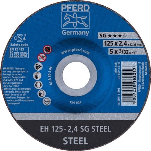 PFERD Trennscheibe SG STEEL D125x2,4mm gekr.STA Bohr.22,23mm PFERD