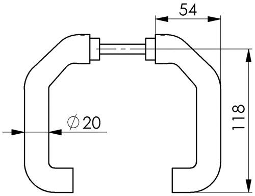 AMF Türdrückerlochteil 476L LM F1/silberf.Schlosskästen gekr.4-KT.8mm AMF