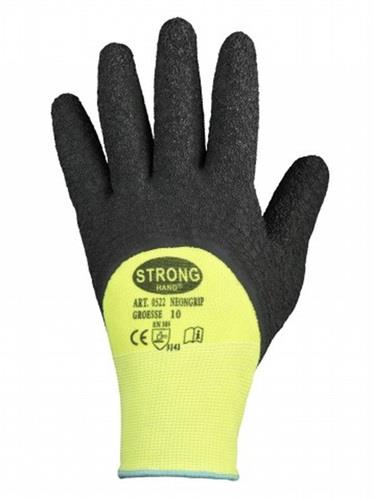STRONGHAND Handschuh NEONGRIP Gr.8 neongelb/schwarz EN 420,EN 388 PSA II STRONGHAND