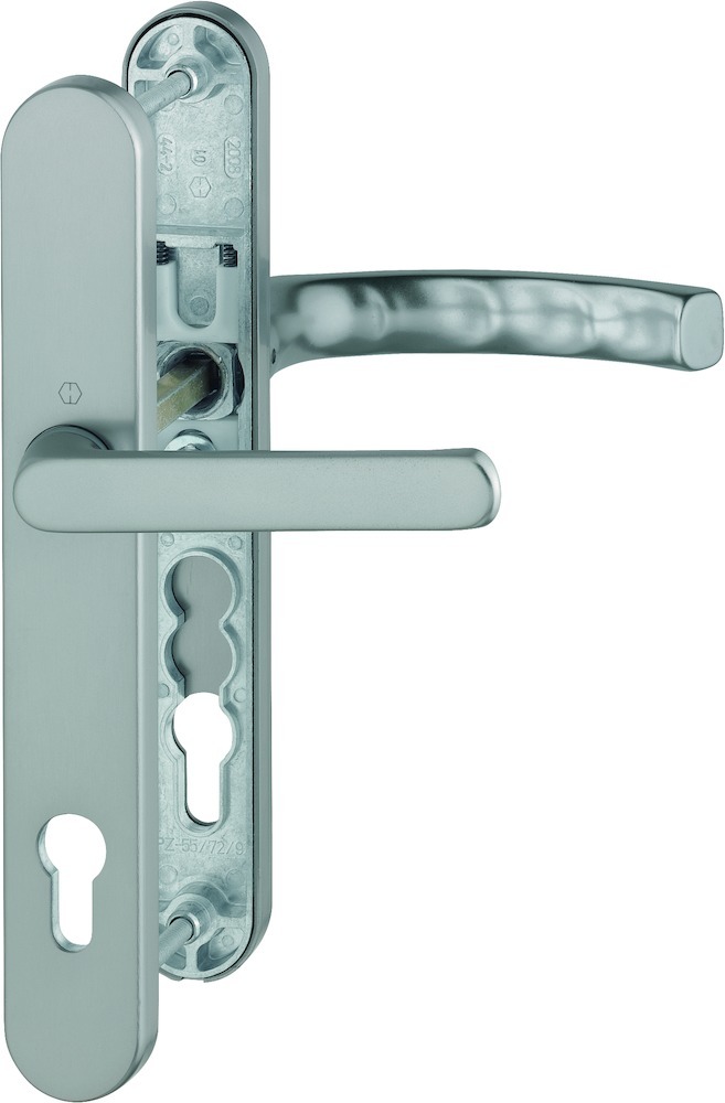 HOPPE® Drückergarnitur mit Schmalschild Liège 099KH/3357N/1540, Aluminium