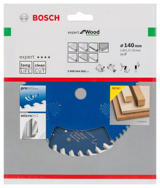 BOSCH Kreissägeblatt Expert for Wood, 140 x 20 x 1,8 mm, 36
