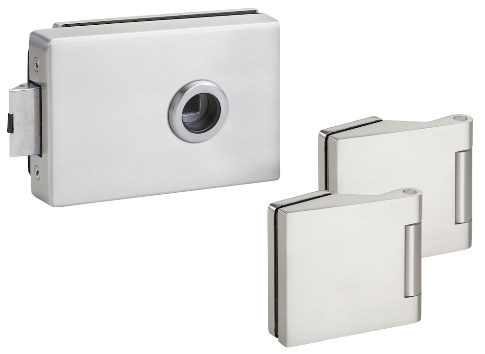 HERMAT Ganzglastürschloss-Set ARCO 6091/6325, Edelstahl HERMAT Ganzglastürschloss-Set ARCO 6091/6325, Edelstahl